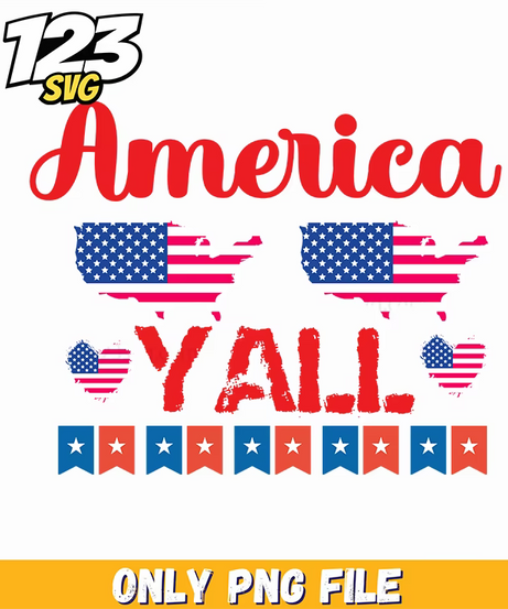 america yall us maps hearts bunting png, american flags bunting, stars and stripes bunting - 123SVG Store