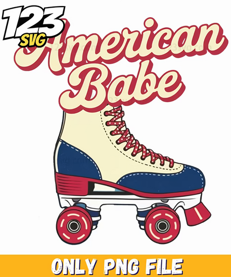 american babe retro roller skate graphic png, kpop bands cartoon png, streetwear png - 123SVG Store