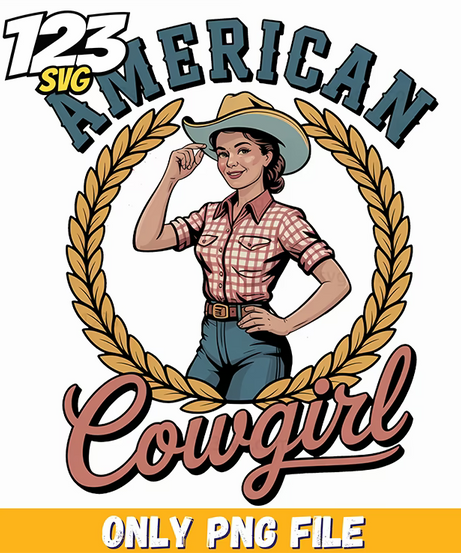 american cowgirl vintage western frame png, vintage western frame png, vintage western cowgirl png - 123SVG Store