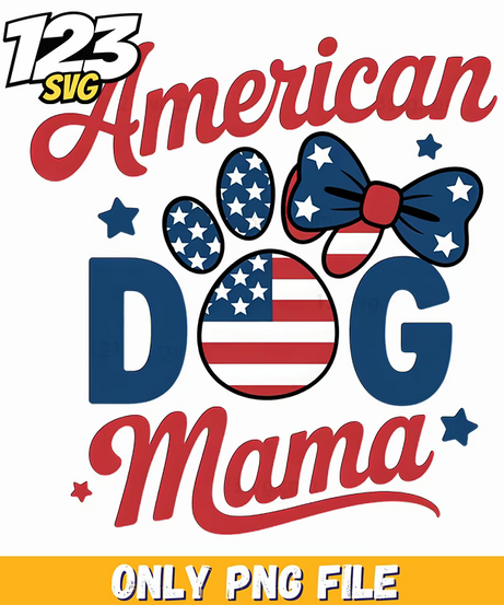 american dog mama png, american dog mama, dog mama png - 123SVG Store