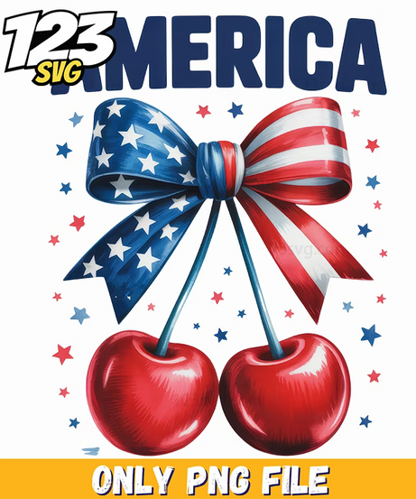 american flag cherries satin bow png, christmas tree and bow png, charlie kirk book png - 123SVG Store