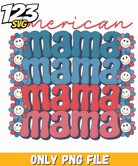 american mama stacked checked border png, american gree, american mama stacked checked border - 123SVG Store