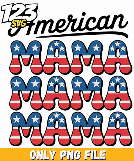 american mama stars stripes block png, american mama, stars and stripes block - 123SVG Store
