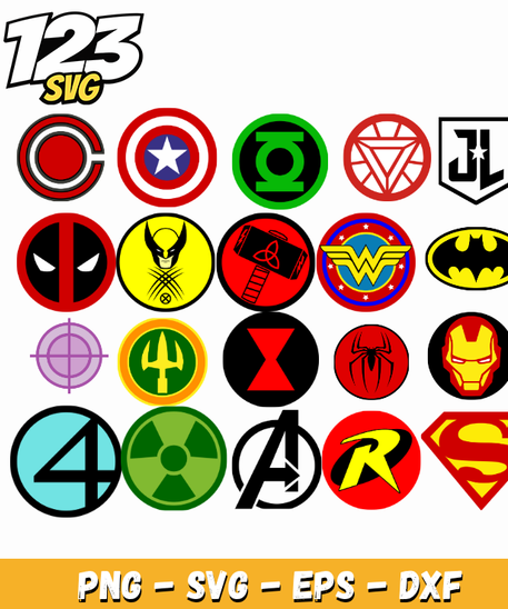 + 40 SVG Avengers Superheroes PNG for Cricut & Sublimation Crafts