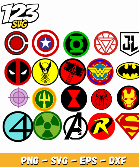 + 40 SVG Avengers Superheroes PNG for Cricut & Sublimation Crafts