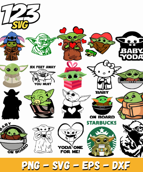 Baby Yoda Clipart PNG for Cricut & Sublimation Crafts