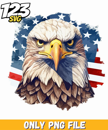 bald eagle portrait american flag png, american bald eagle png, bald eagle american flag images - 123SVG Store