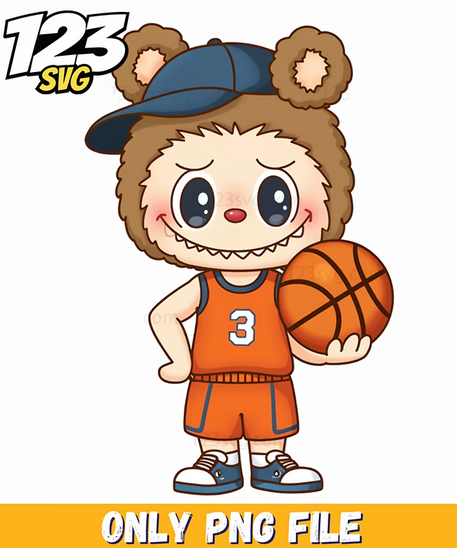 basketball bear labubu png, labubu basketball png, basketball labubu cartoon - 123SVG Store