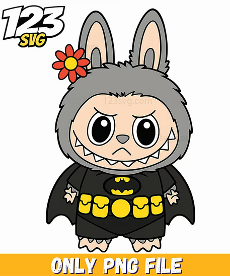 batman inspired labubu png, labubu batman png, labubu batman comics - 123SVG Store