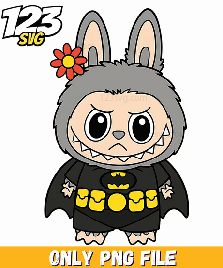 batman inspired labubu png, labubu batman png, labubu batman comics - 123SVG Store