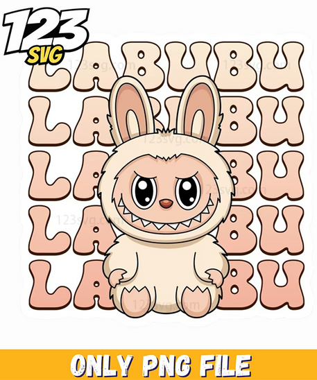 beige labubu typography png, labubu typography, typography labubu - 123SVG Store