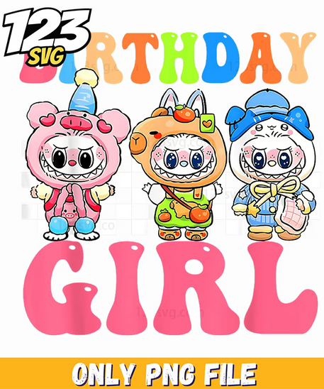 birthday girl labubu, labubu birthday, labubu costume - 123SVG Store
