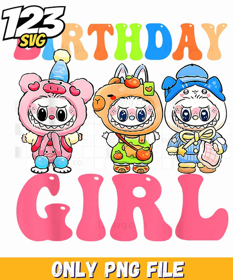 birthday girl labubu, labubu birthday, labubu costume - 123SVG Store