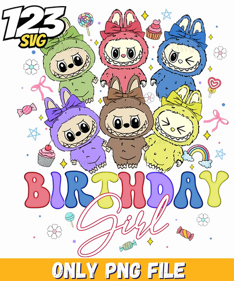 birthday labubu typography png, labubu typography, typography labubu - 123SVG Store