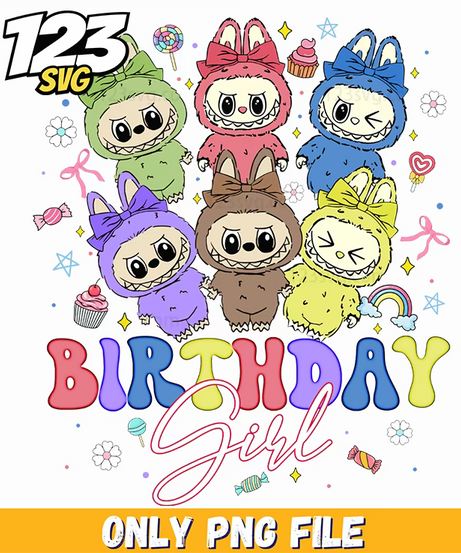 birthday labubu typography png, labubu typography, typography labubu - 123SVG Store