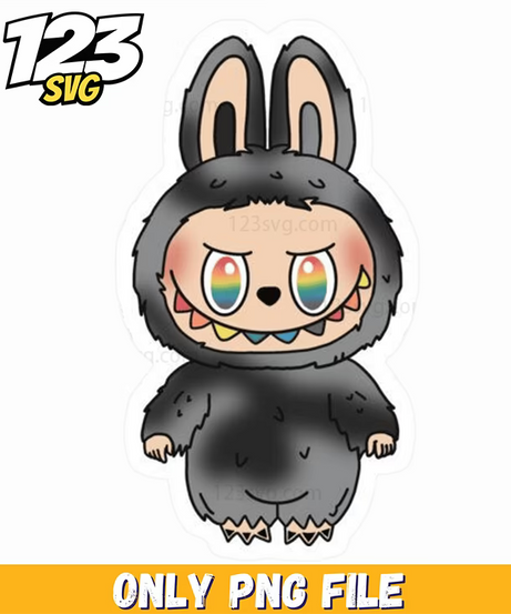 black bunny labubu funny png, labubu funny, bunny labubu - 123SVG Store