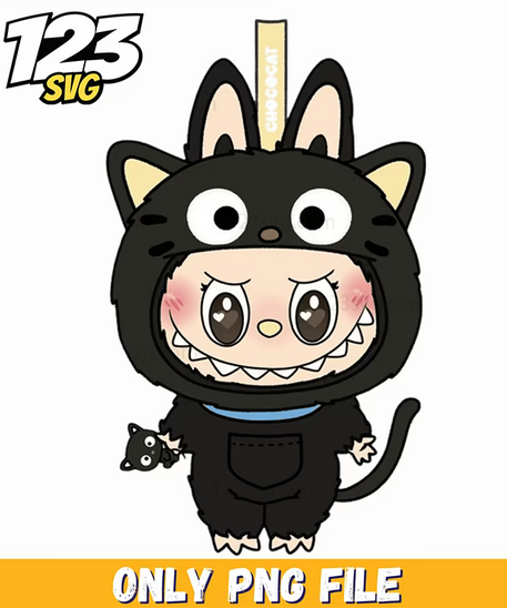 black dragon costume labubu png, labubu costume, black labubu costume - 123SVG Store
