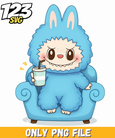 blue couch labubu png, labubu characters png, labubu png - 123SVG Store