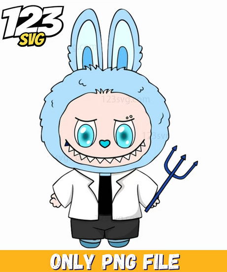 blue devil labubu png, free labubu png, labubu png transparent - 123SVG Store