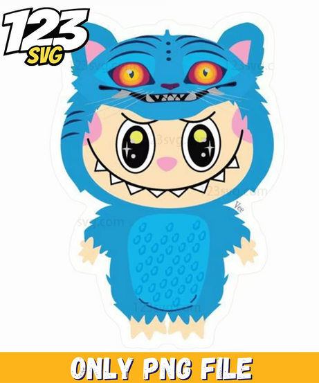 blue monster sticker labubu png, labubu sticker, labubu monster png - 123SVG Store