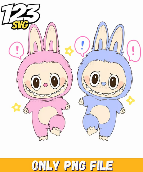 blue pink labubu duo png, labubu duo png, labubu duo png - 123SVG Store