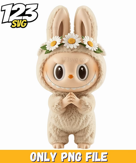 boho bunny flower crown png, bunny flower crown png, flower crown bunny png - 123SVG Store