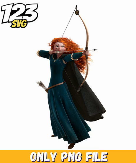 brave merida princess, meridas bow and arrow, meridas horse angus - 123SVG Store