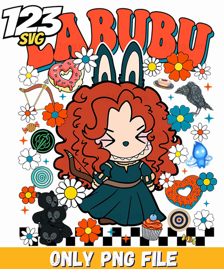 brave princess labubu png, princess labubu, labubu princess png - 123SVG Store