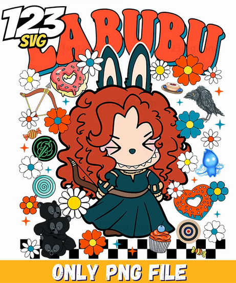 brave princess labubu png, princess labubu, labubu princess png - 123SVG Store