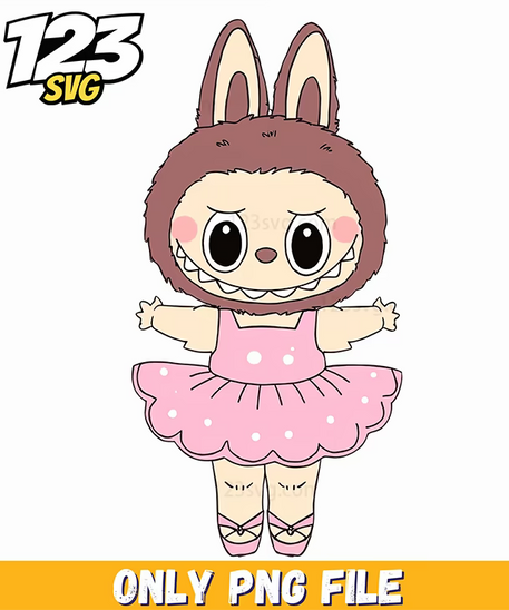 brown ballerina labubu png, brown labubu illustration png, brown labubu picture frame png - 123SVG Store