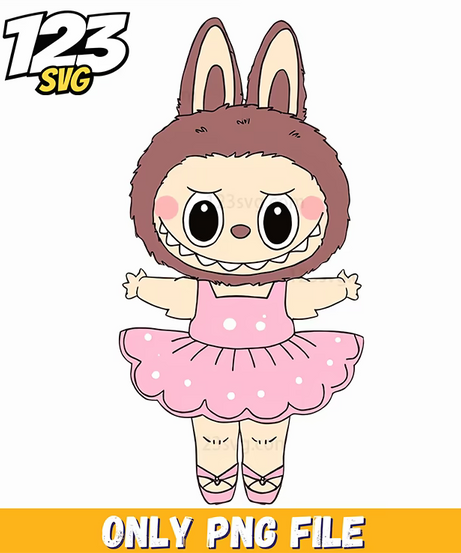 brown ballerina labubu png, brown labubu illustration png, brown labubu picture frame png - 123SVG Store