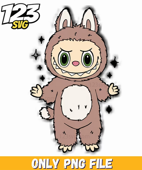 brown kawaii labubu png, labubu kawaii cute, kawaii labubu characters - 123SVG Store
