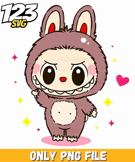 brown labubu character png, labubu characters png, brown flowers labubu png - 123SVG Store