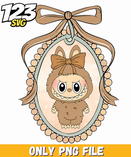brown ornament labubu png, labubu ornament png, labubu ornament decoration - 123SVG Store