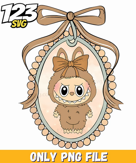 brown ornament labubu png, labubu ornament png, labubu ornament decoration - 123SVG Store