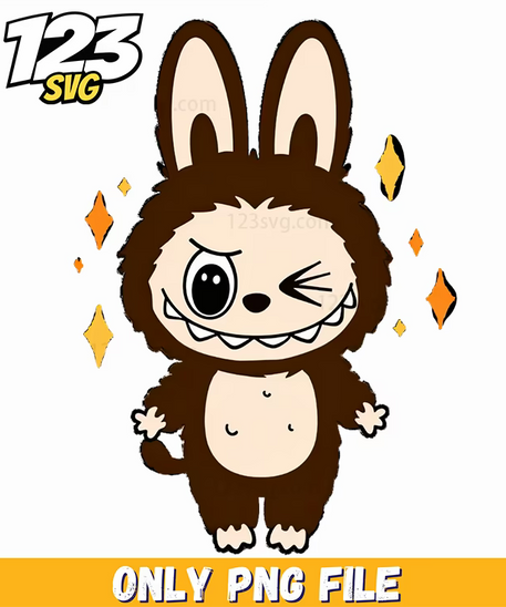 brown sparkle labubu png, labubu png, labubu sparkle png - 123SVG Store