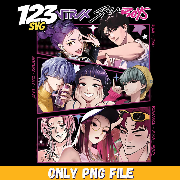 cake kpop design, kpop demon hunter png, kpop demon hunter - 123SVG Store