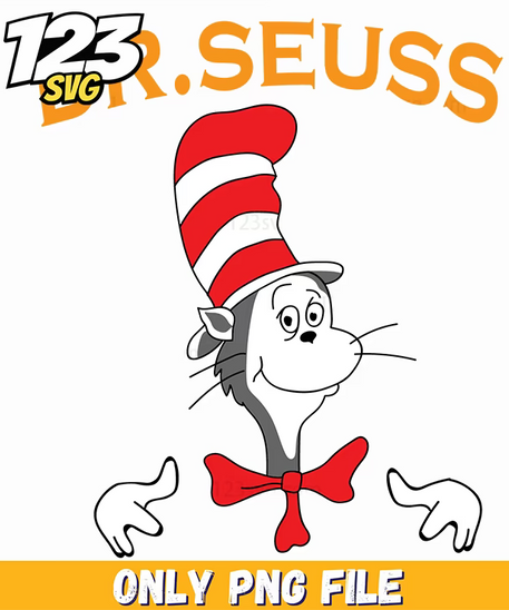 cat in the hat classic character dr seuss png, christmas png, demon hunter png - 123SVG Store