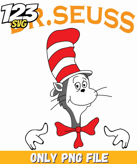 cat in the hat classic character dr seuss png, christmas png, demon hunter png - 123SVG Store