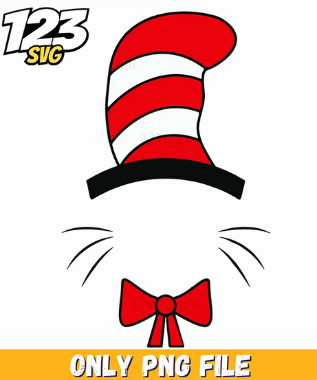 cat in the hat hat closeup dr seuss png, wicked quotes png, wicked png - 123SVG Store