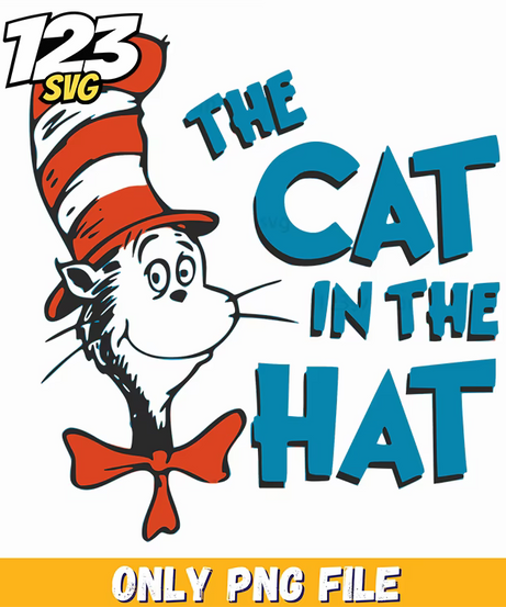 cat in the hat logo design dr seuss png, wicked png, witch hat and crown png - 123SVG Store