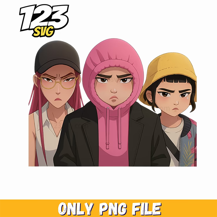chibi girls kpop png, kpop cartoon png, cute chibi girls huntrix png - 123SVG Store