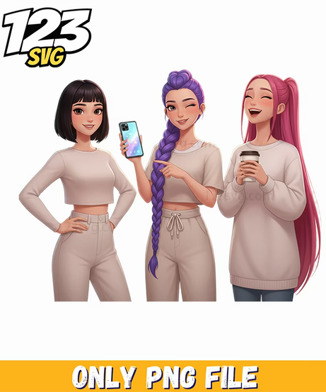 clipart kpop demon hunters, kpop demon hunter png, kpop demon hunter zoey png - 123SVG Store