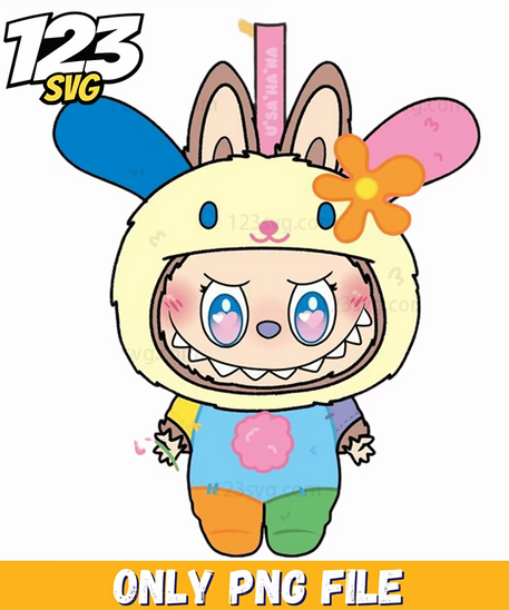 colorful bunny labubu png, labubu png images, bunny labubu printable - 123SVG Store