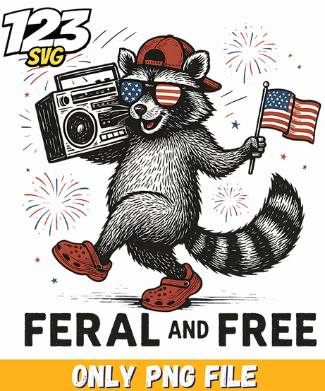 cool raccoon fireworks style png, funny raccoon png, cute but feral raccoon png - 123SVG Store