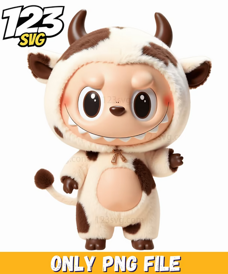 cow labubu png, labubu png, labubu design - 123SVG Store