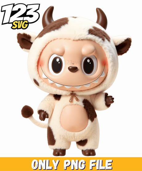 cow labubu png, labubu png, labubu design - 123SVG Store