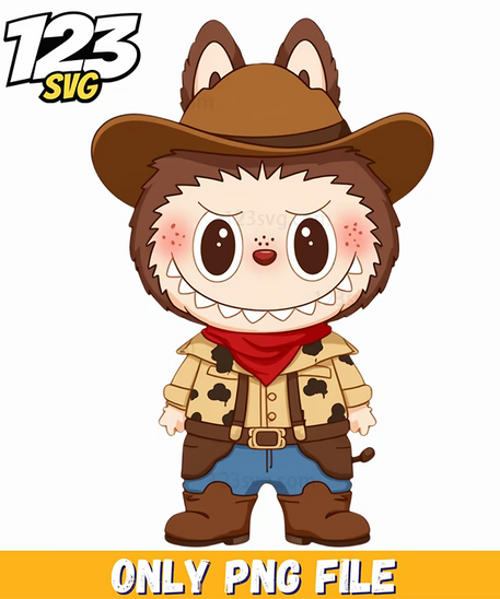 cowboy labubu png labubu, labubu cowboy png, labubu cowboy cartoon png - 123SVG Store