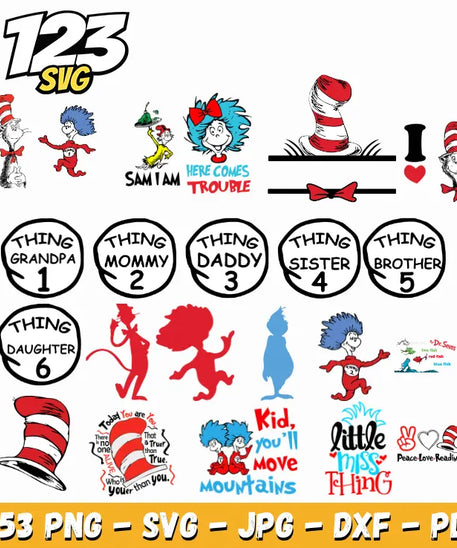 Cricut Dr Seuss SVG Bundle for Shirts & DIY Crafts