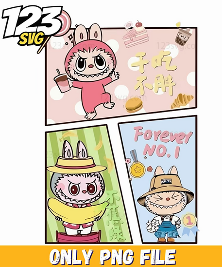 cute comic labubu collage png, labubu cute comic, labubu cute comic images - 123SVG Store